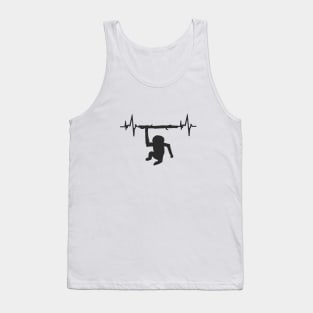 Gibbon heartbeat ECG primate motif monkey Tank Top